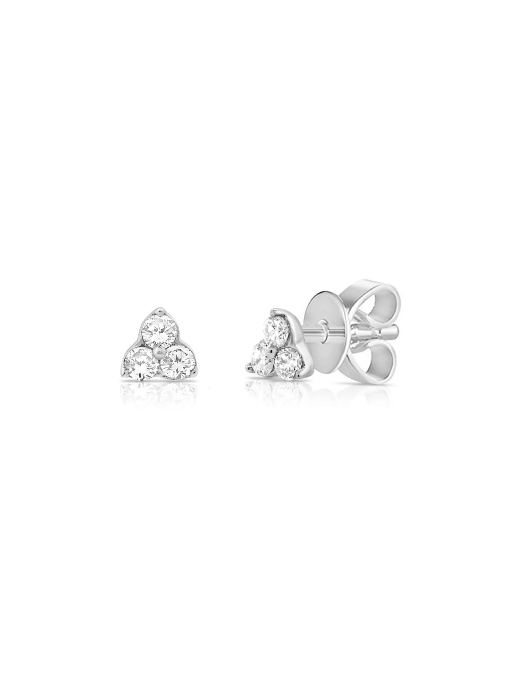 Teeny Trio Diamond Stud Earring 14K