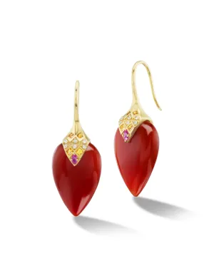 Temple Carved Stone Earrings
