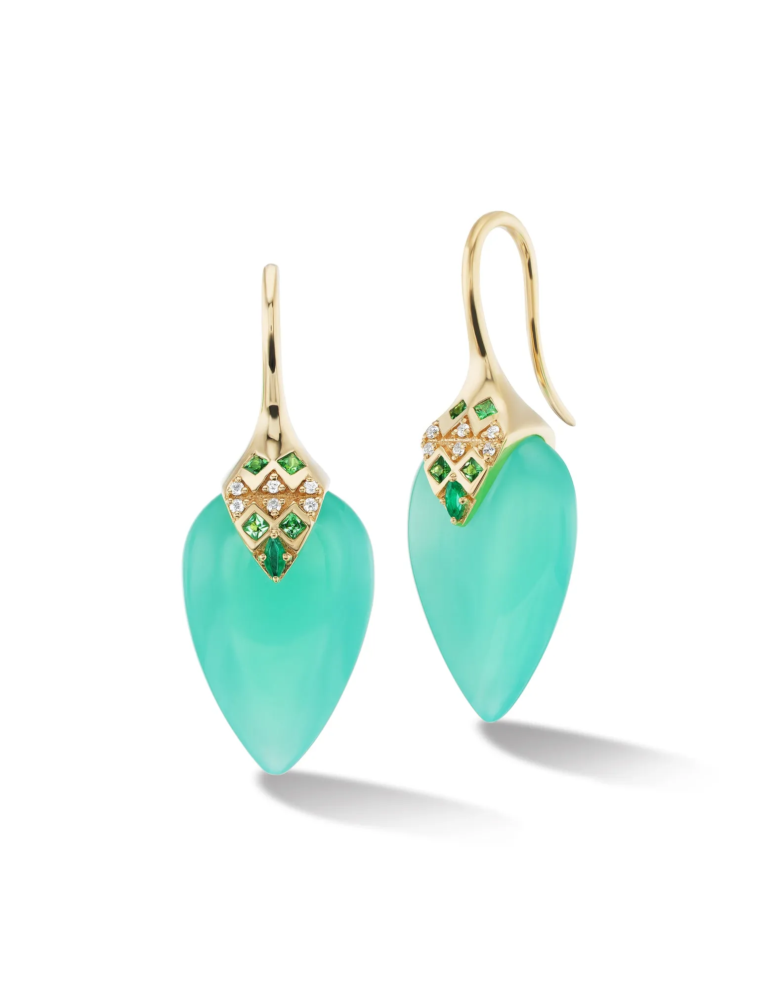 Temple Carved Stone Earrings