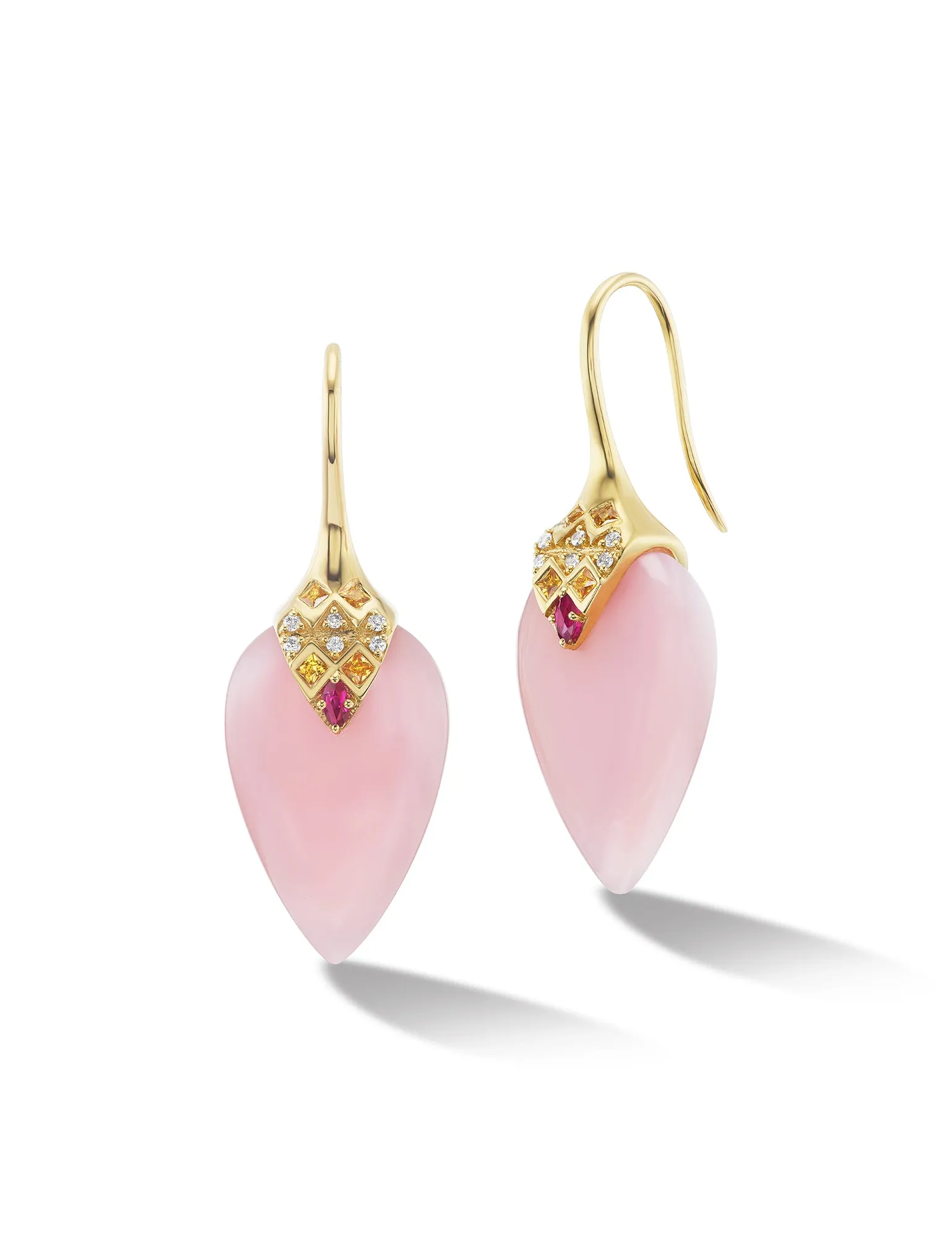 Temple Carved Stone Earrings