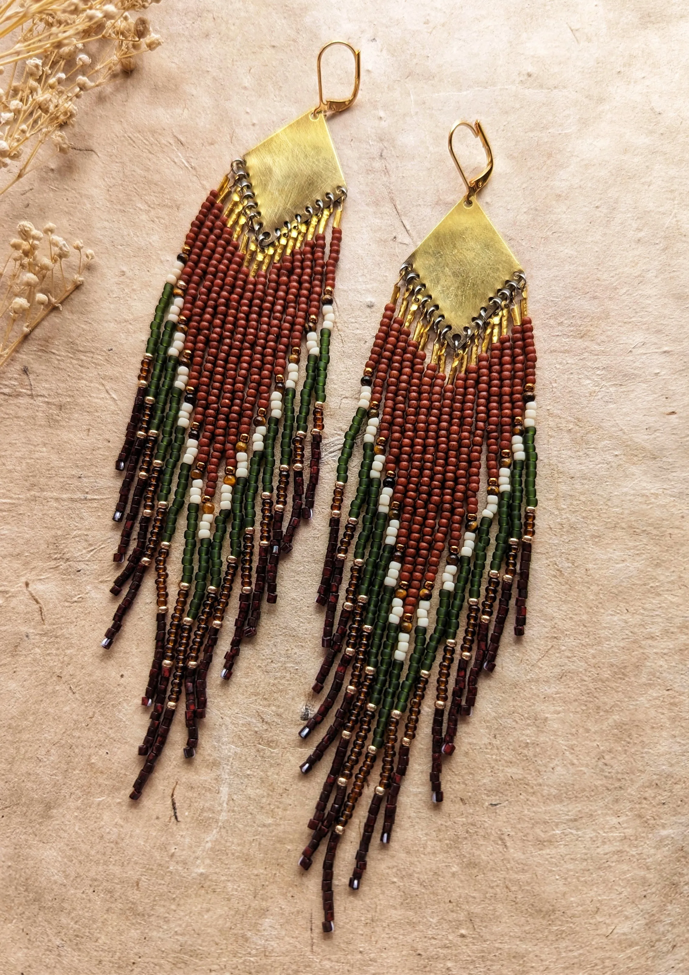 Tequila, Tabaco, y Ron Beaded Earrings