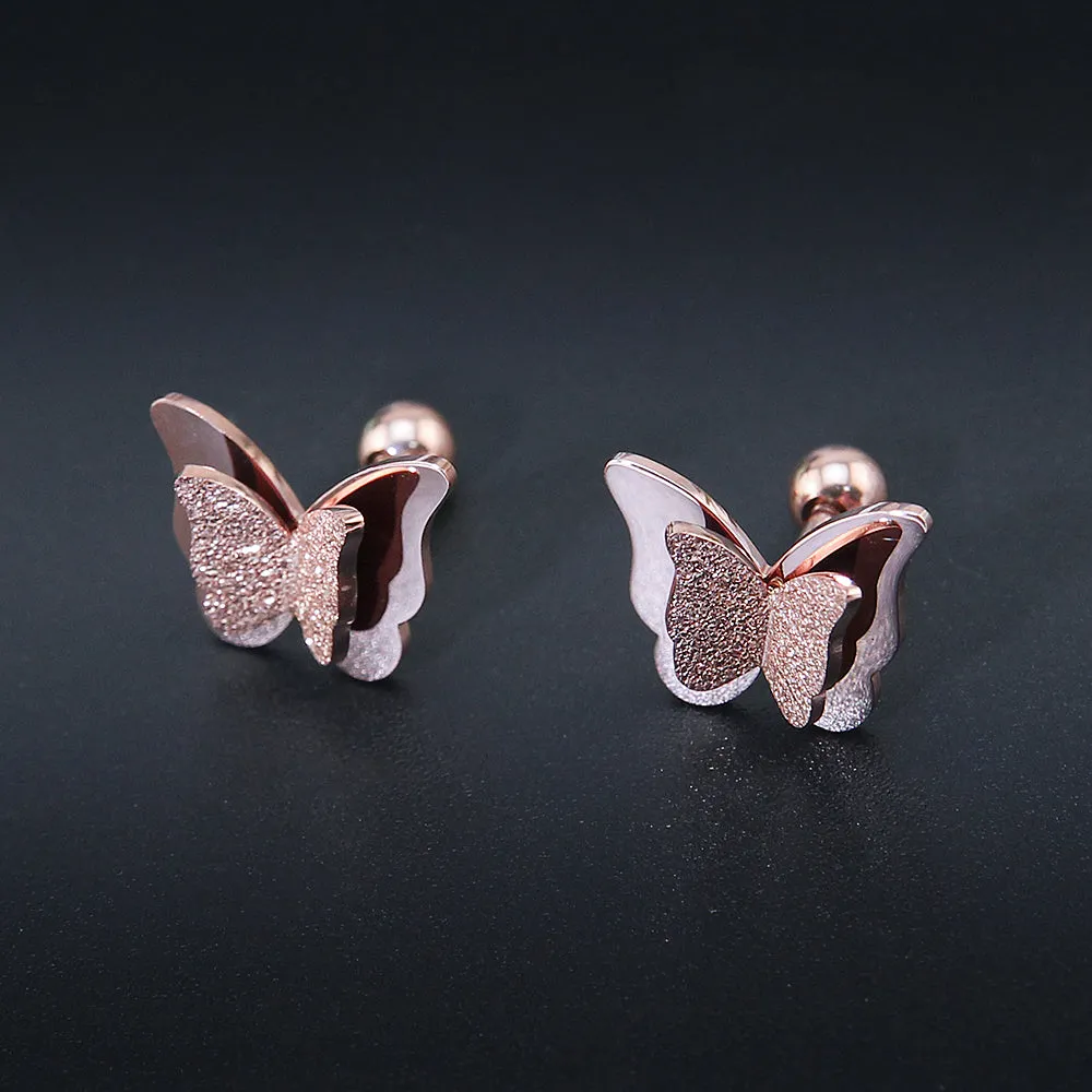 The Glittering Butterfly -- Stud Earrings for Women