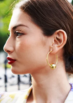 The "Remy" Hoop earring with permanent ball pendant