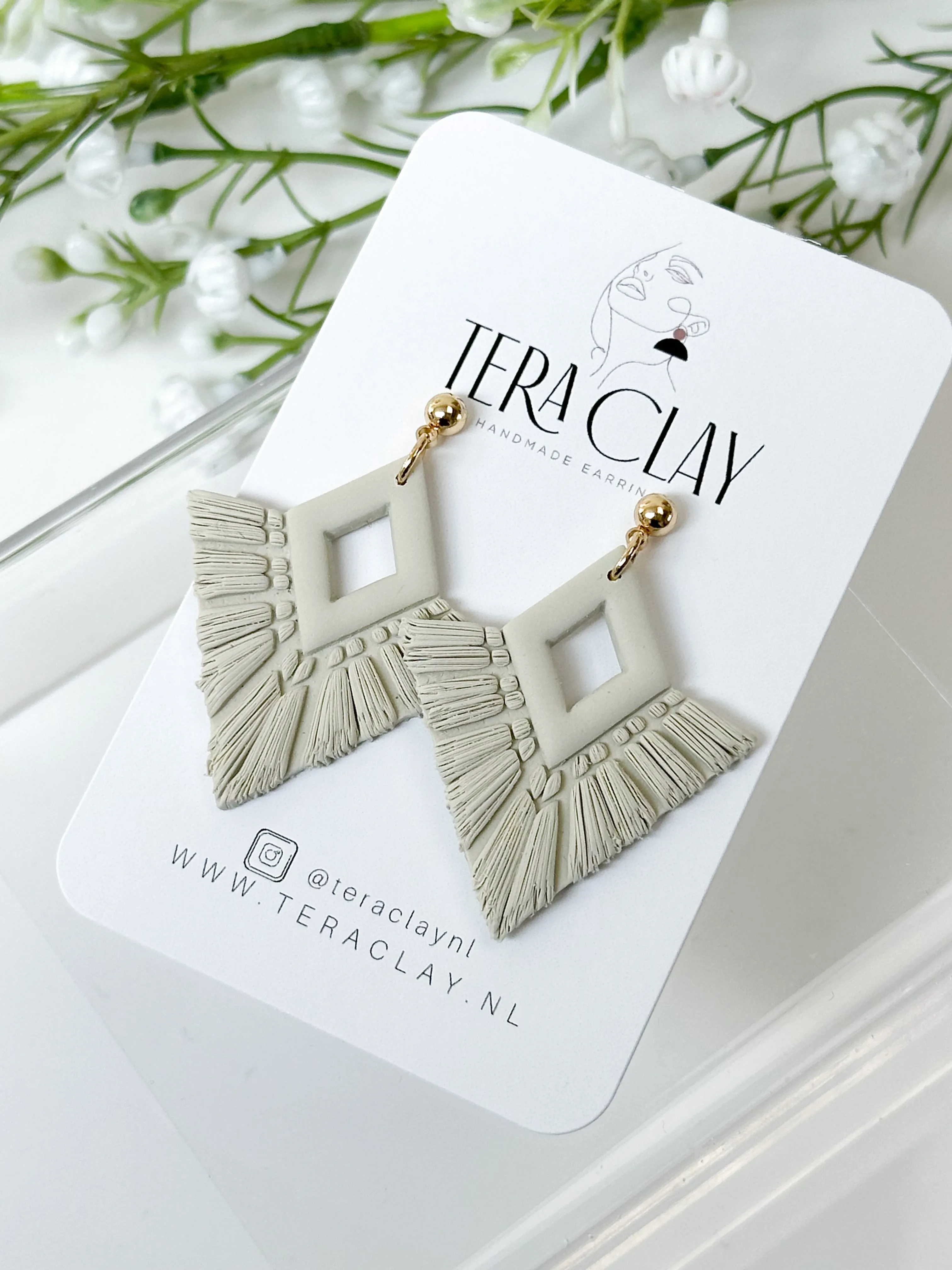 The Sage Green Macrame Dangles