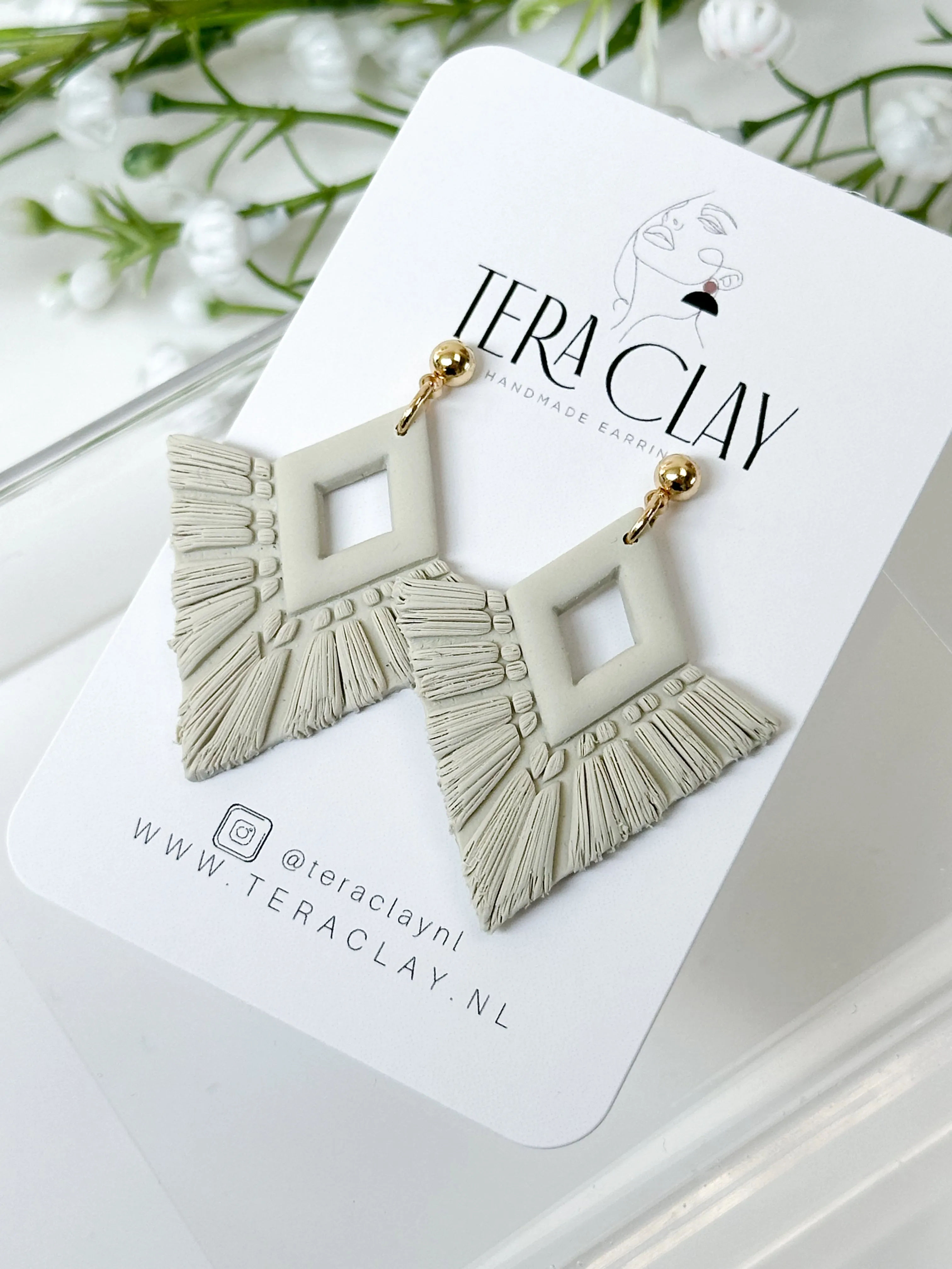 The Sage Green Macrame Dangles