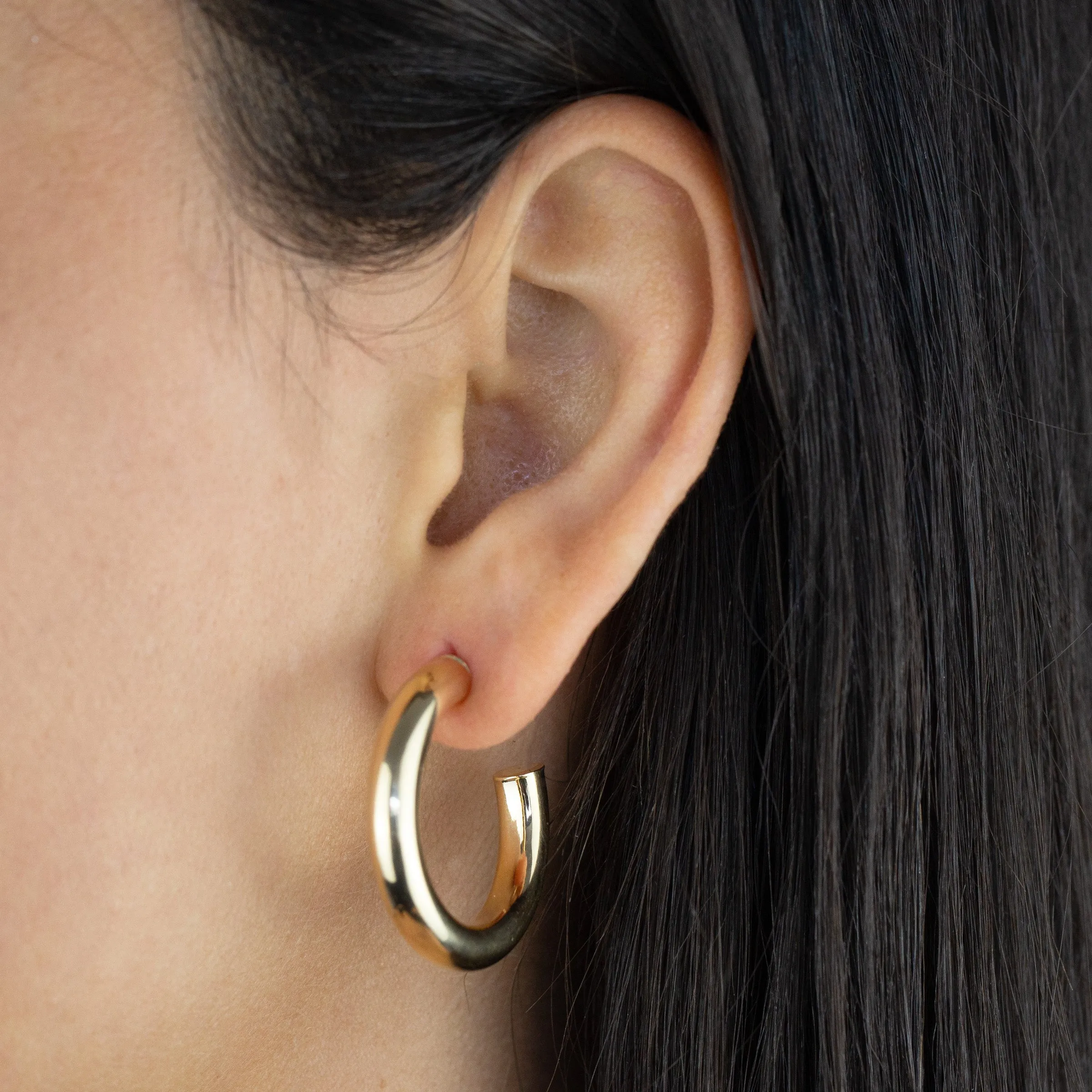 Thick Hollow Hoop Earring