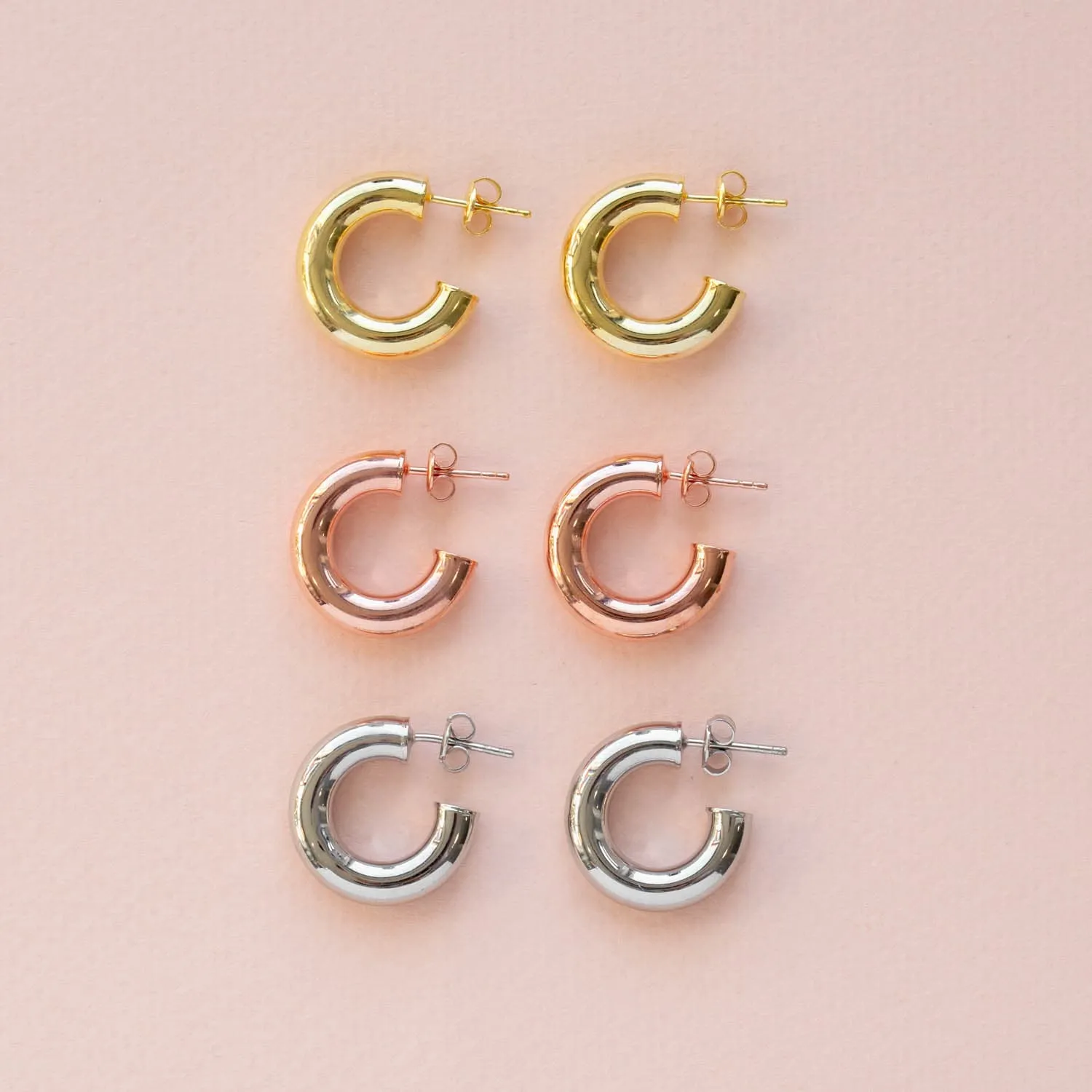 Thick Hollow Hoop Earring