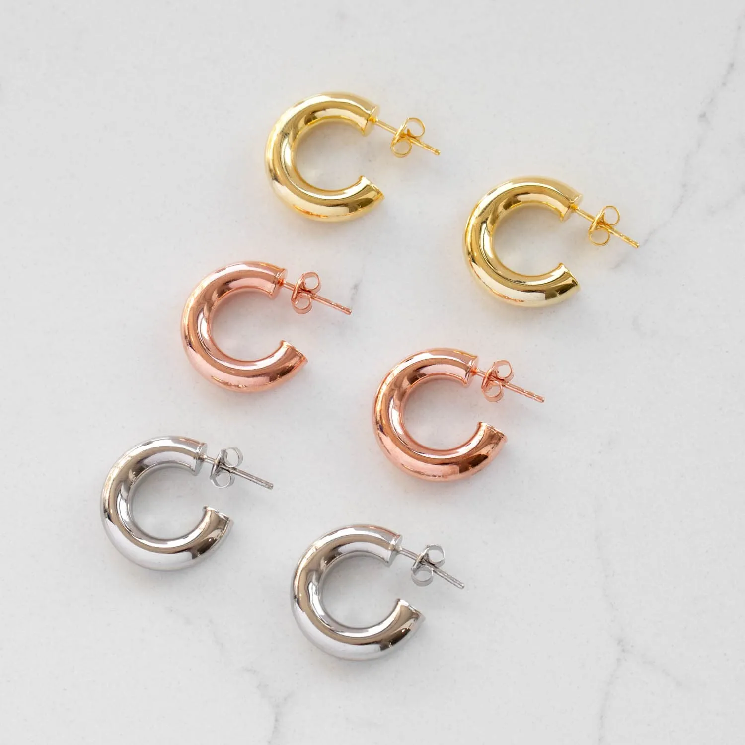 Thick Hollow Hoop Earring