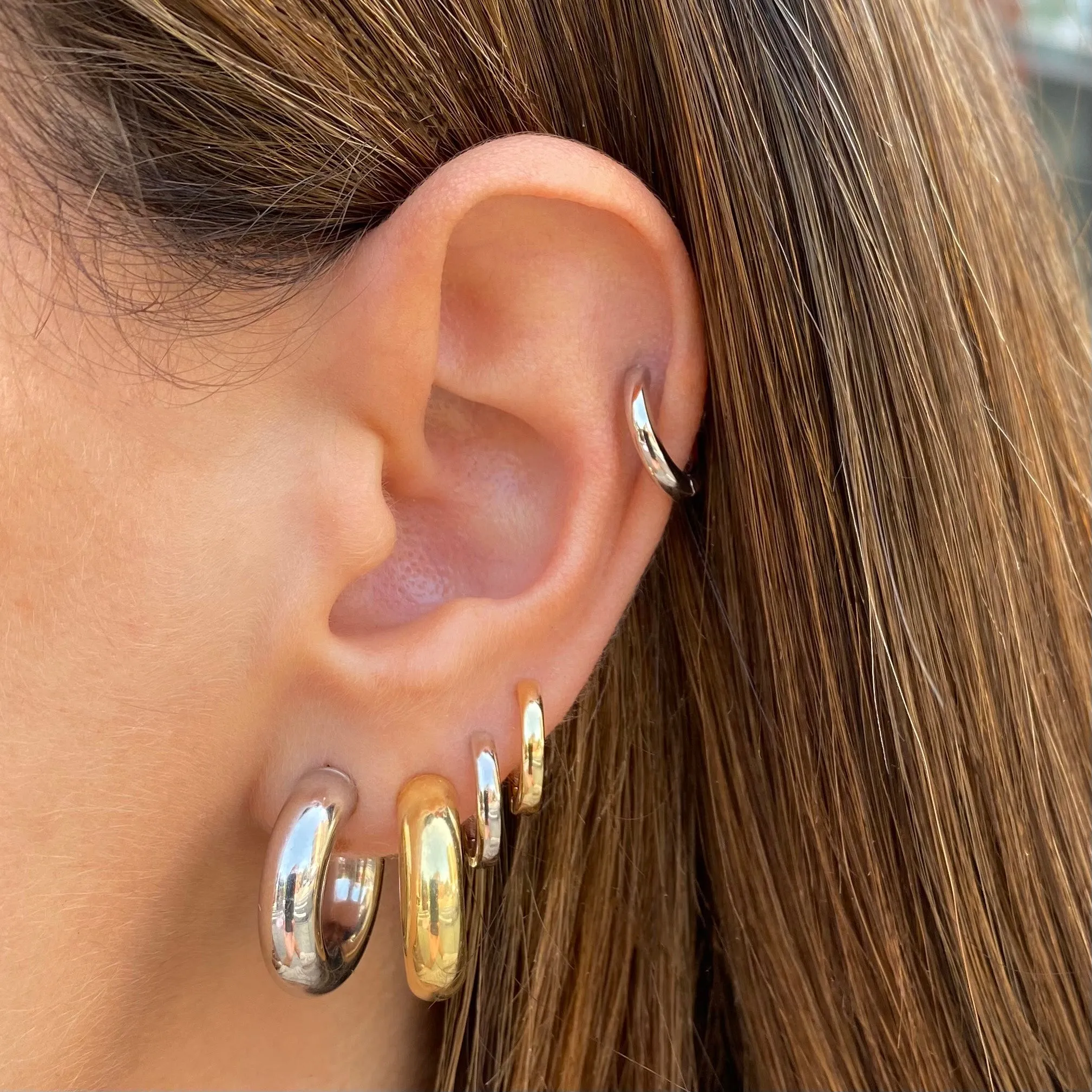 Thick Hollow Hoop Earring