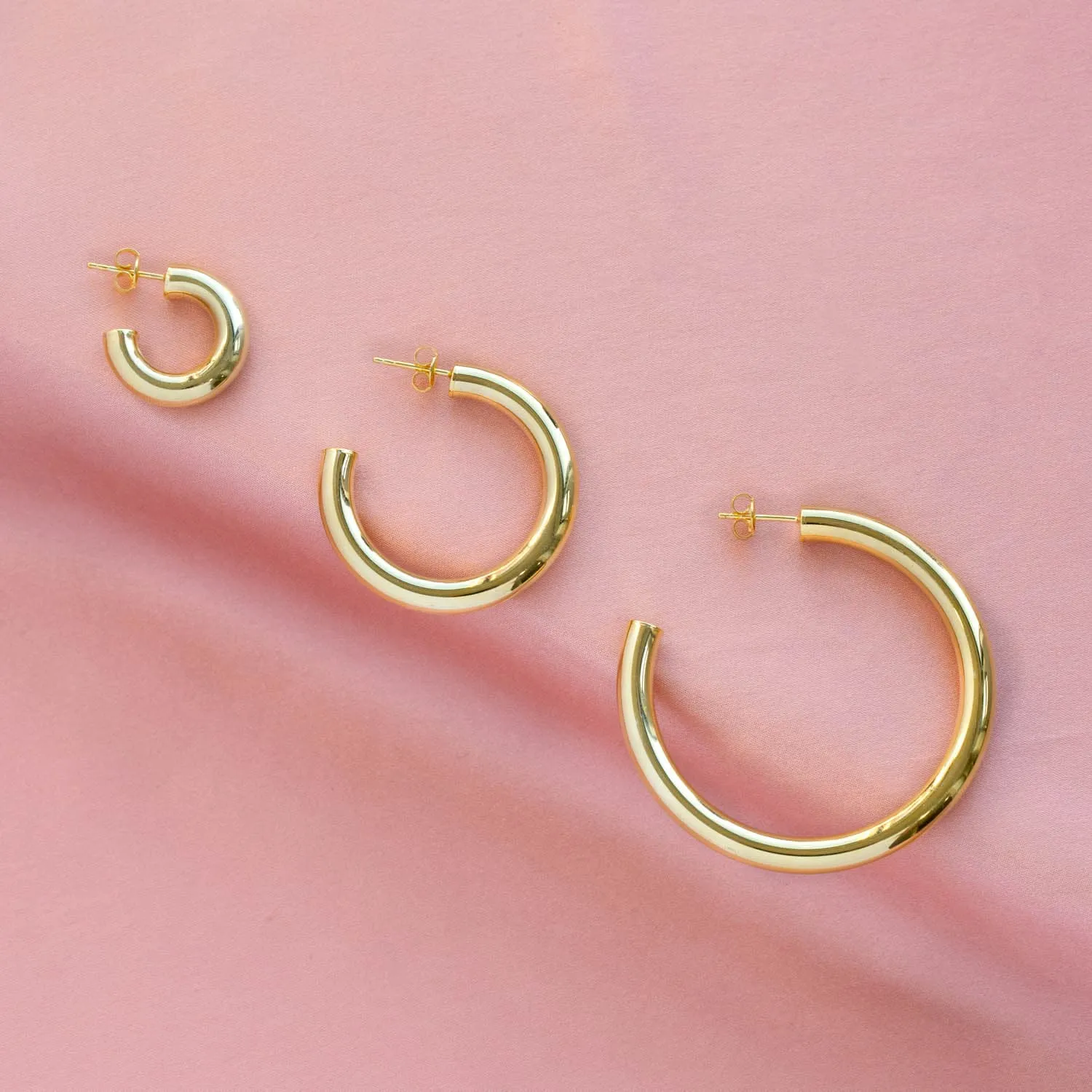 Thick Hollow Hoop Earring