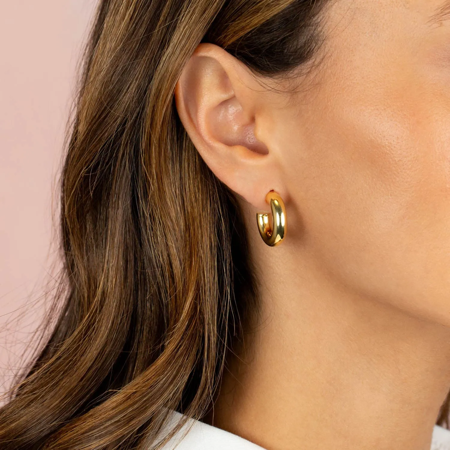 Thick Hollow Hoop Earring
