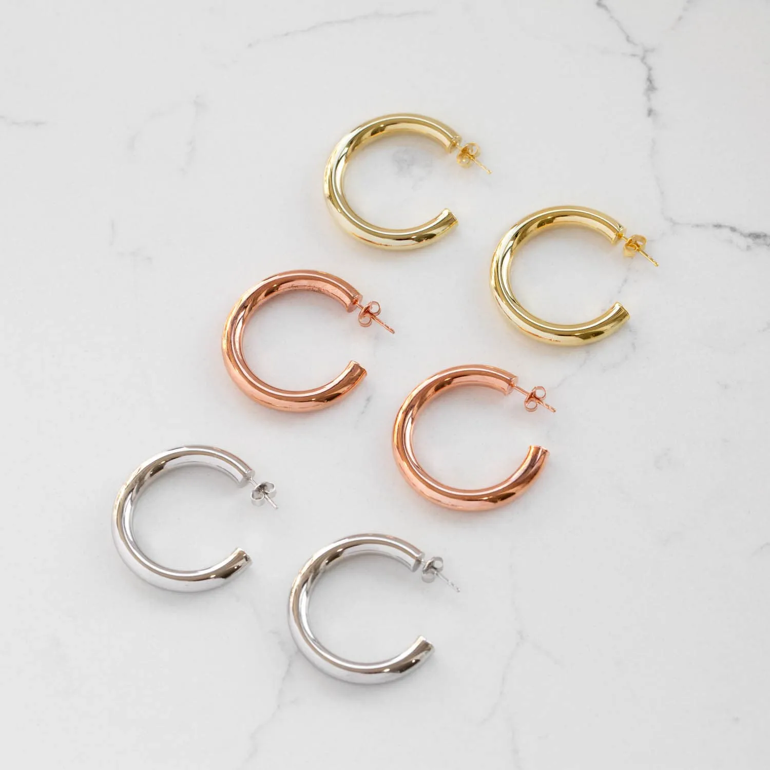 Thick Hollow Hoop Earring