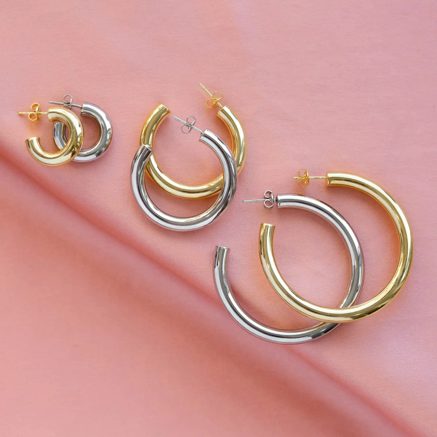 Thick Hollow Hoop Earring