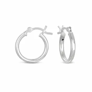 Thick Plain Hoop Earrings (Silver)