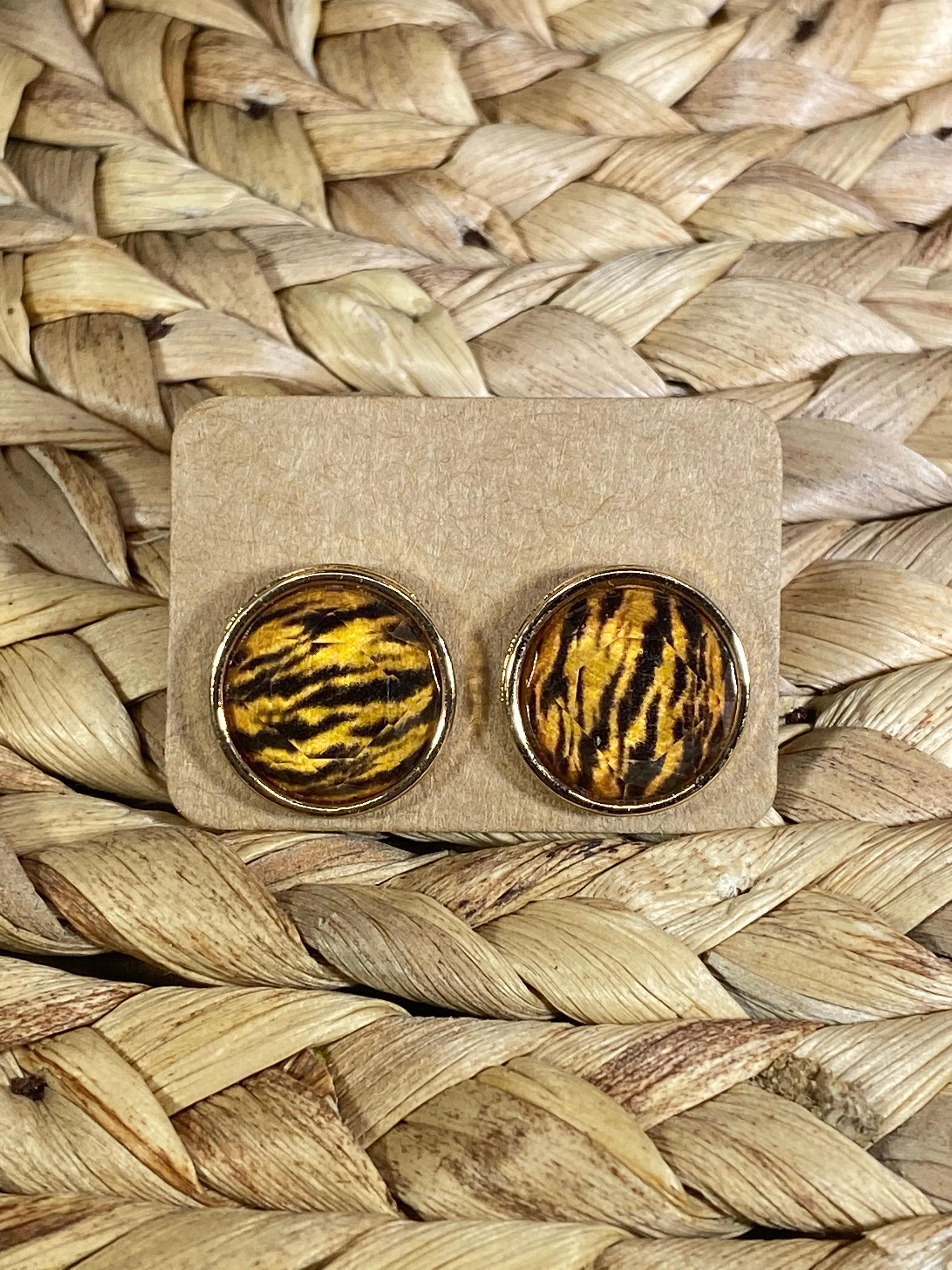 Tiger Stripe Stud Earrings