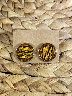 Tiger Stripe Stud Earrings