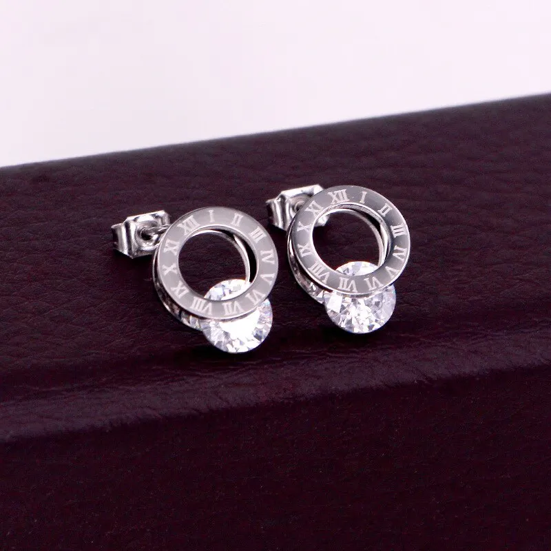 Timeless 316L Stainless Steel Stud Earrings with Trendy Shine AAA Zirconia - Fashion Jewelry for Women