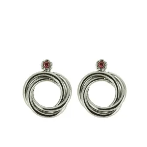 Titanium Earrings w/ Red Sapphire