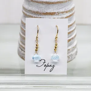 Topaz & Gold Pyrite Raindrop Earrings