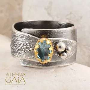 Topaz Pebble Wrap Ring