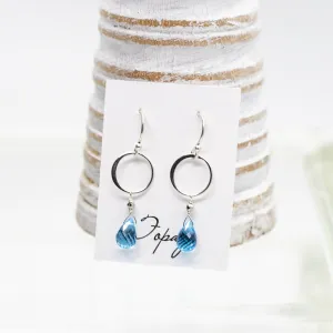 Topaz Ring Silver Earrings