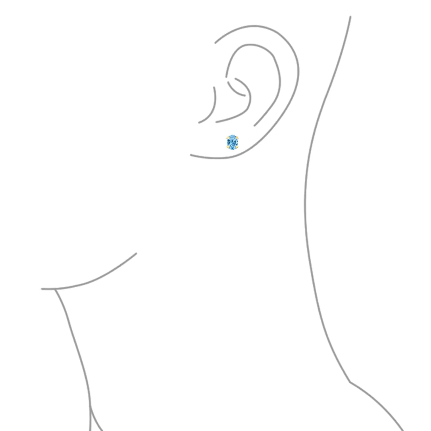 Traditional 3-4 MM CZ Stud Earrings in 14K Gold with Round & Oval Gemstones