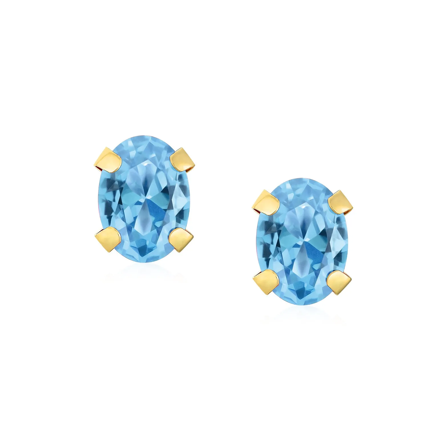 Traditional 3-4 MM CZ Stud Earrings in 14K Gold with Round & Oval Gemstones