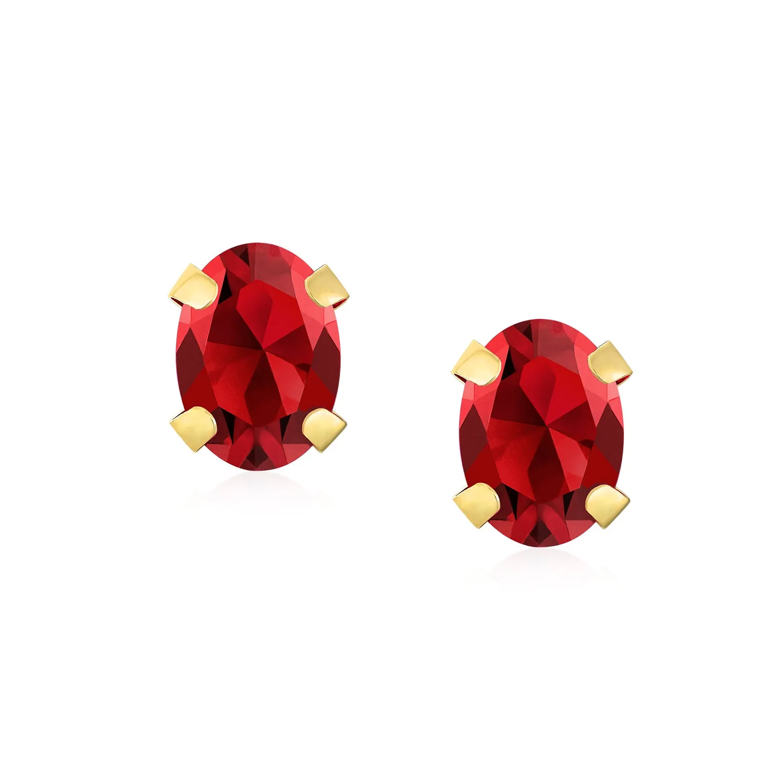 Traditional 3-4 MM CZ Stud Earrings in 14K Gold with Round & Oval Gemstones