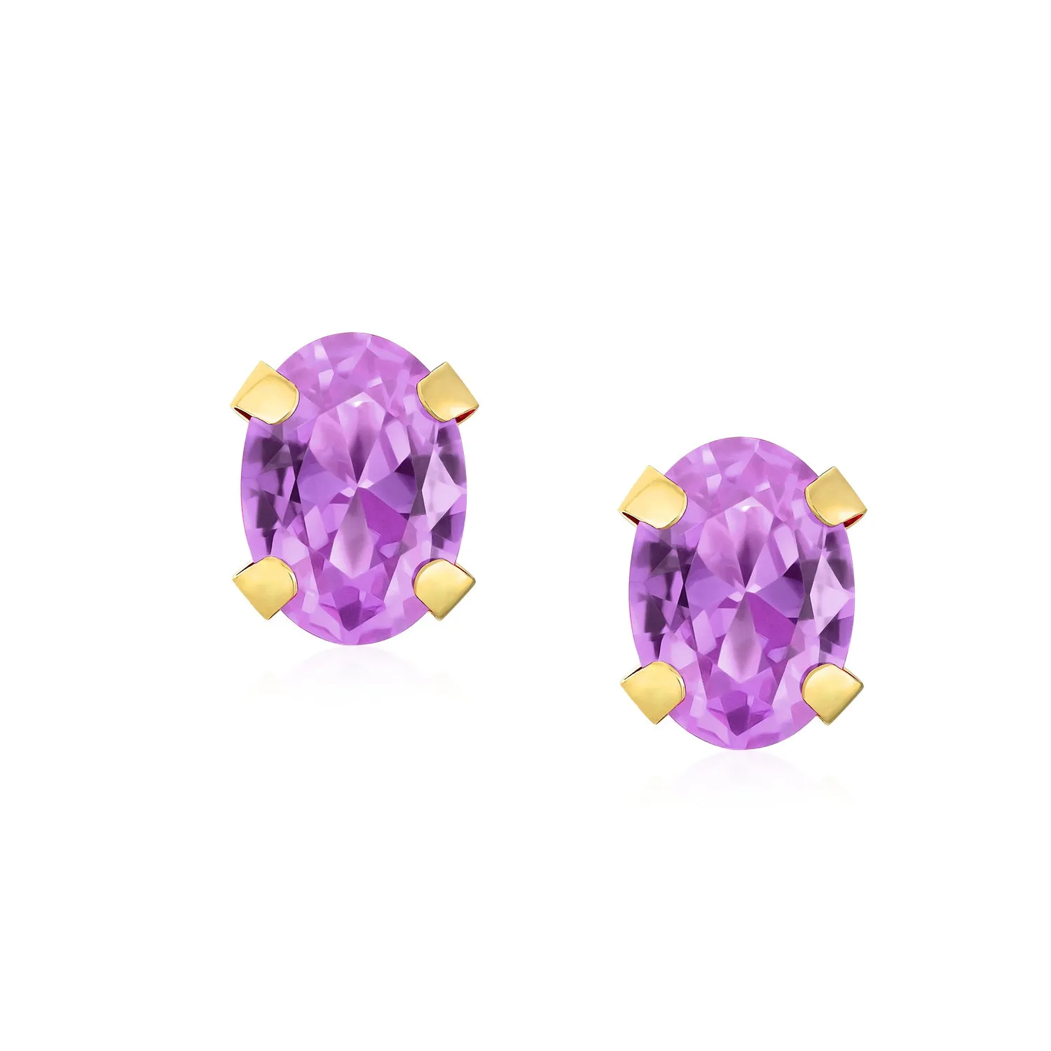 Traditional 3-4 MM CZ Stud Earrings in 14K Gold with Round & Oval Gemstones