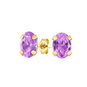 Traditional 3-4 MM CZ Stud Earrings in 14K Gold with Round & Oval Gemstones