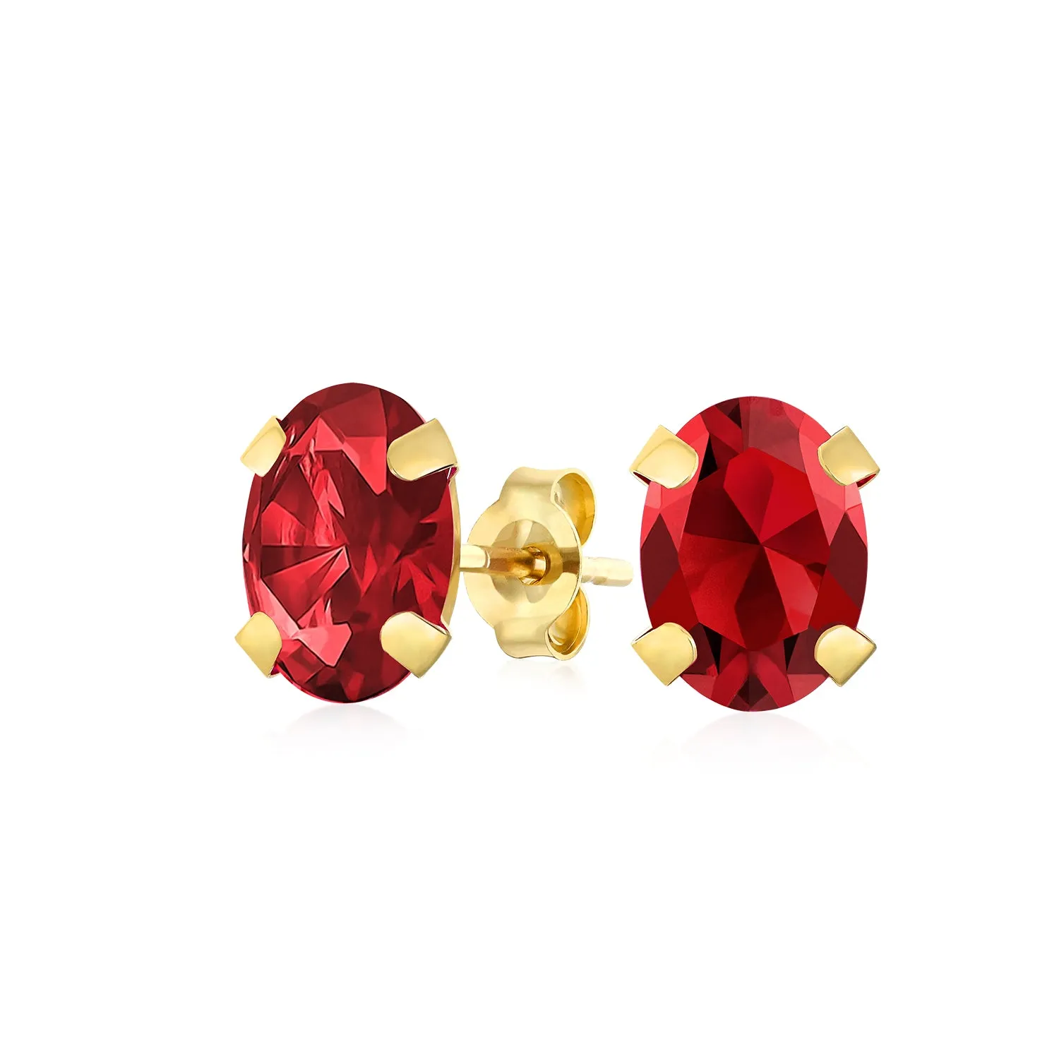 Traditional 3-4 MM CZ Stud Earrings in 14K Gold with Round & Oval Gemstones
