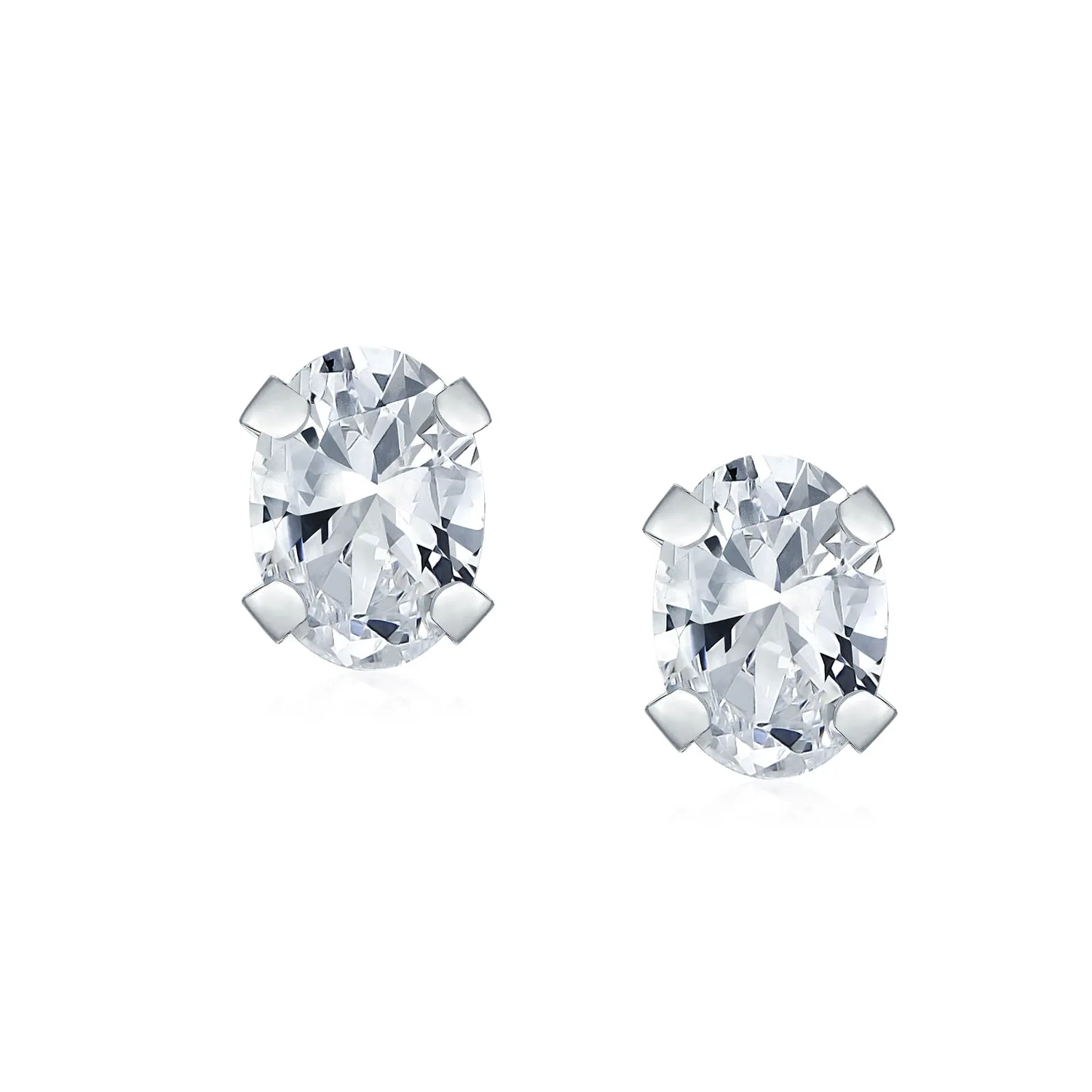 Traditional 3-4 MM CZ Stud Earrings in 14K Gold with Round & Oval Gemstones