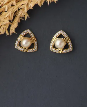 Tricon Real Pearl Stud Earring