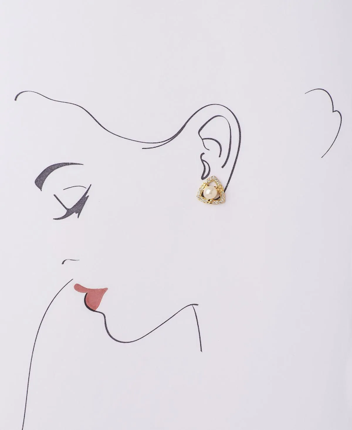 Tricon Real Pearl Stud Earring