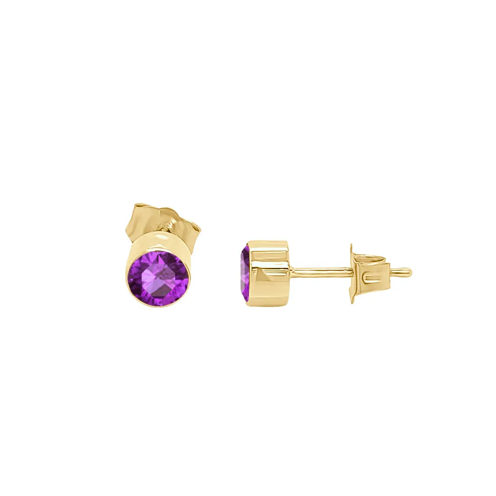 Trillion Shape Gemstone & 0.04Ct Diamond Mismatched Earring Set in 14K Gold