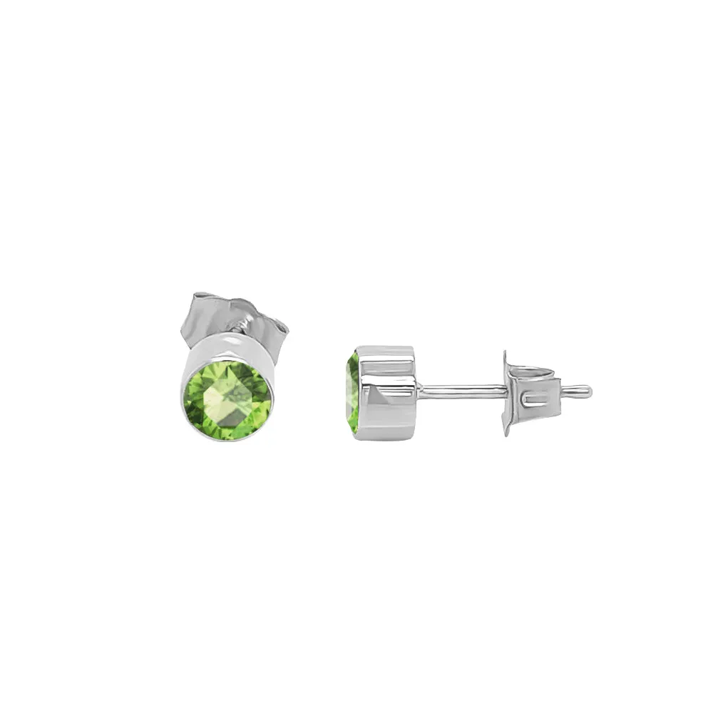 Trillion Shape Gemstone & 0.04Ct Diamond Mismatched Earring Set in 14K Gold