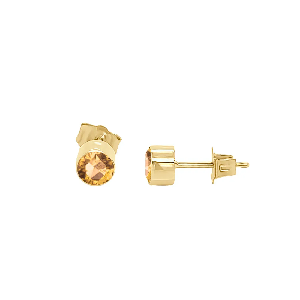 Trillion Shape Gemstone & 0.04Ct Diamond Mismatched Earring Set in 14K Gold