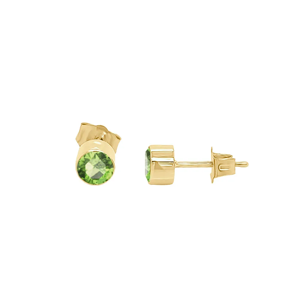 Trillion Shape Gemstone & 0.04Ct Diamond Mismatched Earring Set in 14K Gold