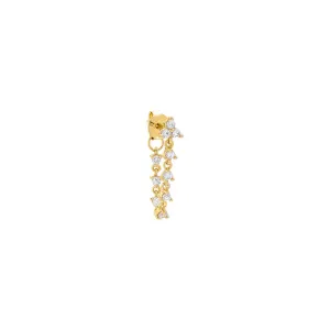Trio Cluster CZ Front Back Drop Stud Earring