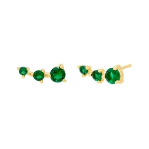 Triple Round CZ Stud Earring
