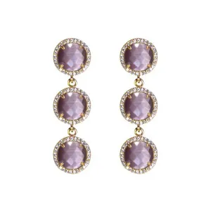 Triple Stud Drop Earrings