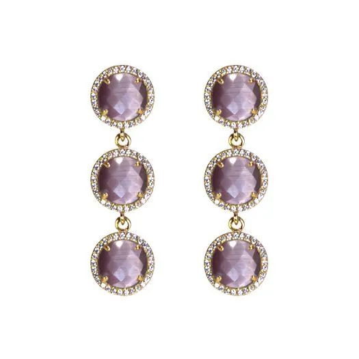 Triple Stud Drop Earrings