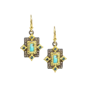 TURQUOISE AND LONDON BLUE DROP EARRING