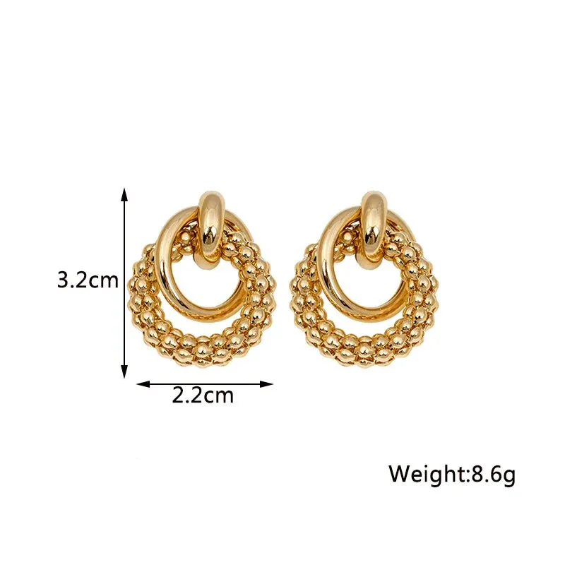 Twist Stud Earrings Gold Color Metal Women Earrings Rotating Spiral Unusual Earrings for Ladies European Jewelry