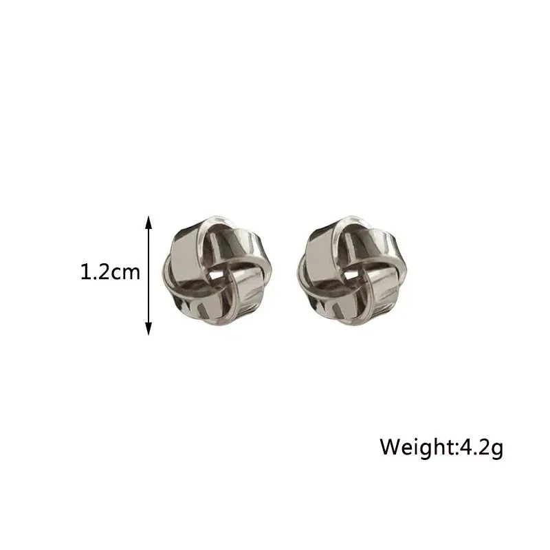Twist Stud Earrings Gold Color Metal Women Earrings Rotating Spiral Unusual Earrings for Ladies European Jewelry