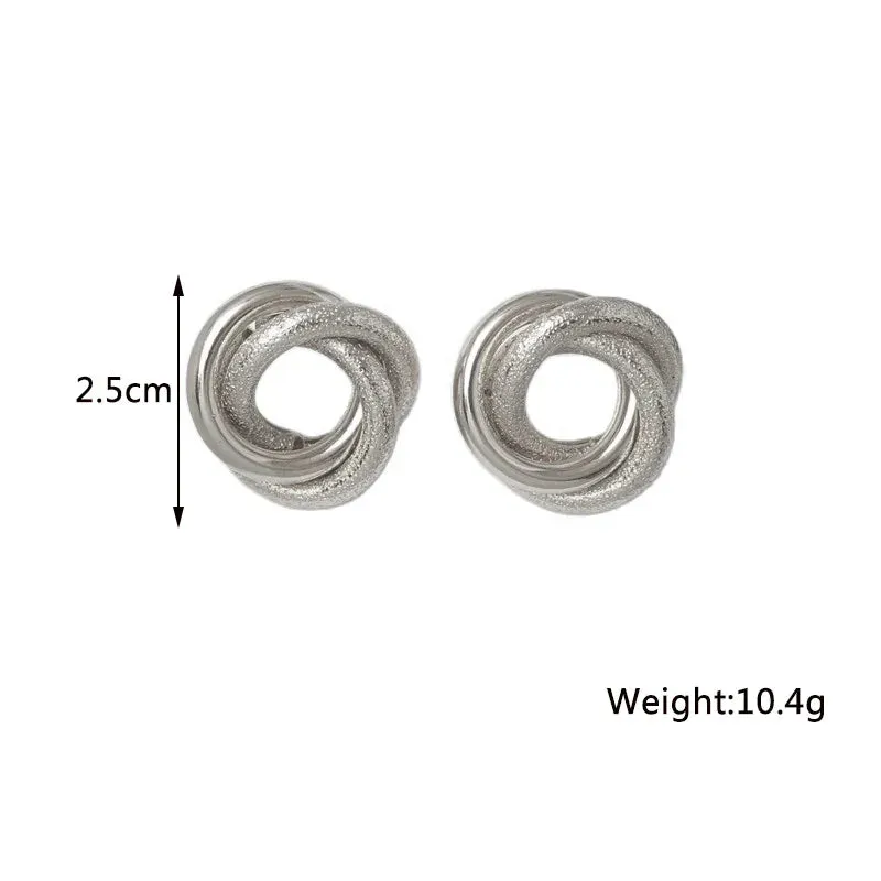 Twist Stud Earrings Gold Color Metal Women Earrings Rotating Spiral Unusual Earrings for Ladies European Jewelry