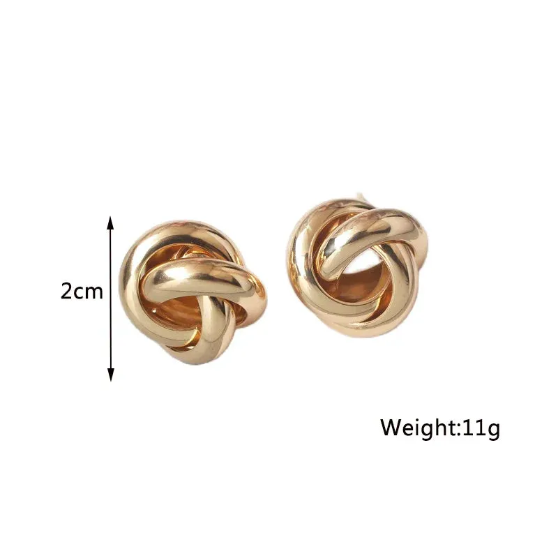Twist Stud Earrings Gold Color Metal Women Earrings Rotating Spiral Unusual Earrings for Ladies European Jewelry