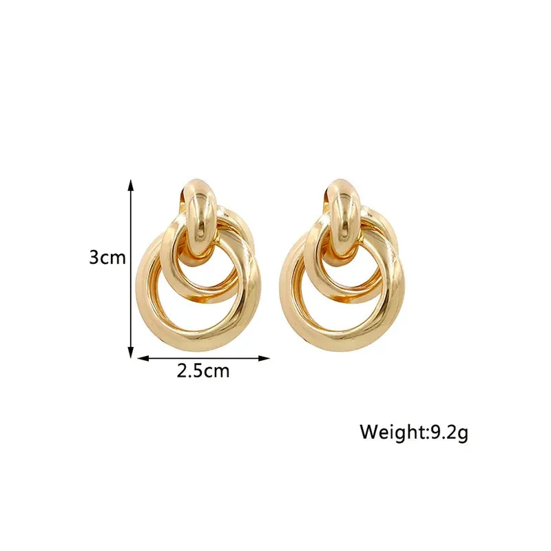 Twist Stud Earrings Gold Color Metal Women Earrings Rotating Spiral Unusual Earrings for Ladies European Jewelry
