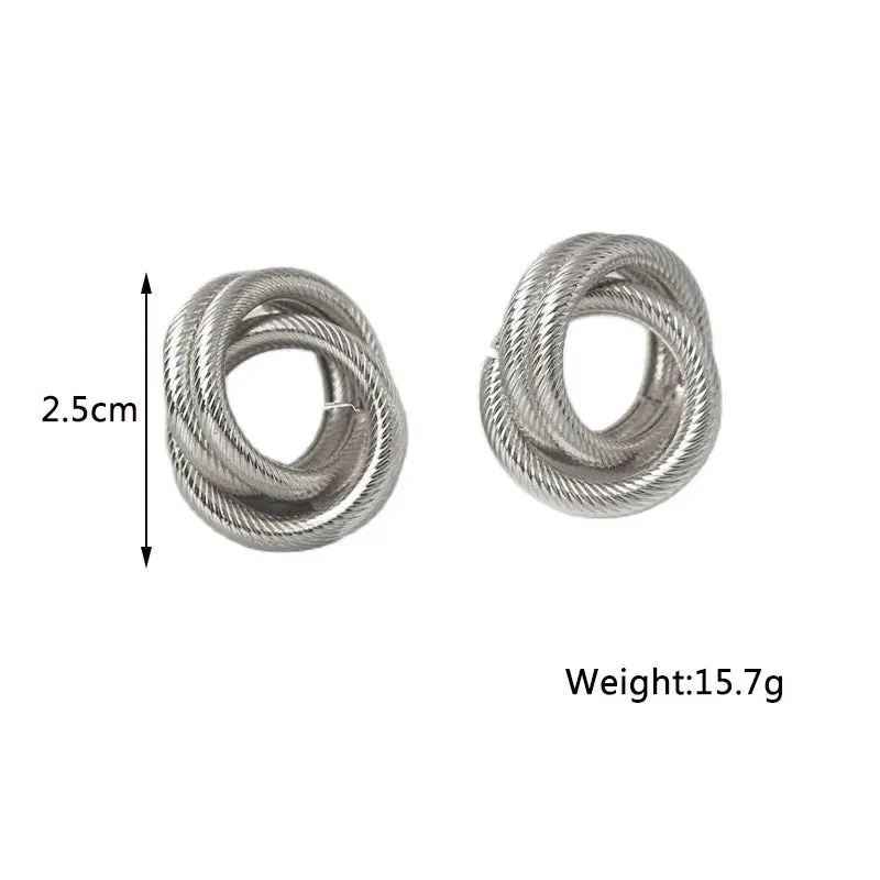 Twist Stud Earrings Gold Color Metal Women Earrings Rotating Spiral Unusual Earrings for Ladies European Jewelry