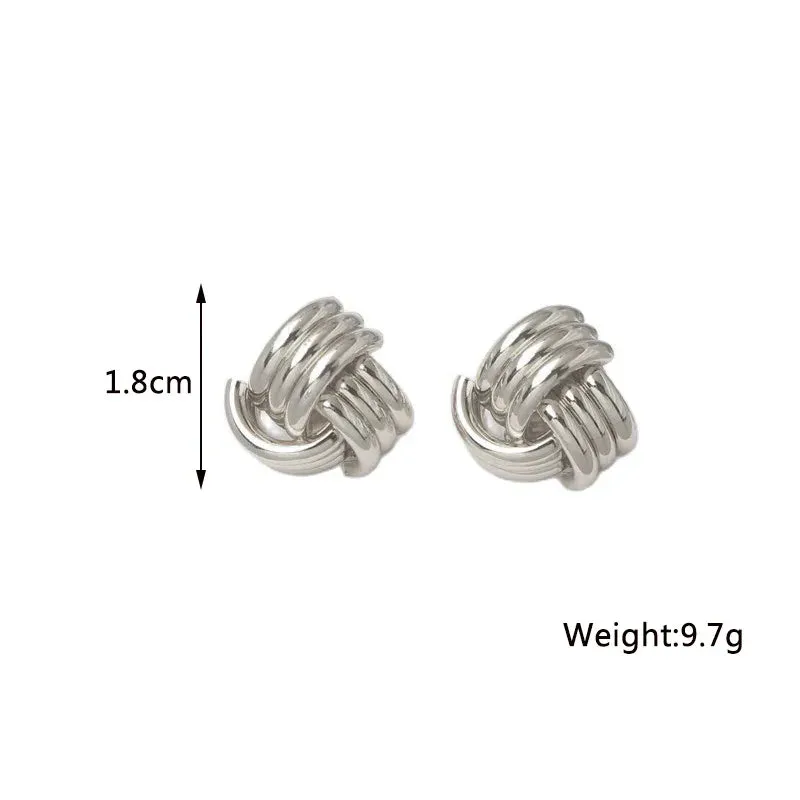 Twist Stud Earrings Gold Color Metal Women Earrings Rotating Spiral Unusual Earrings for Ladies European Jewelry